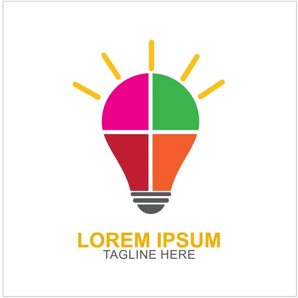 Лампа Дизайн Логотипу Векторні Ілюстрації Дизайн Ідеї Вашого Бізнесу — стоковий вектор