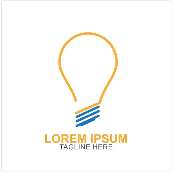 Лампа Дизайн Логотипу Векторні Ілюстрації Дизайн Ідеї Вашого Бізнесу — стоковий вектор