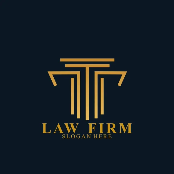 Hukuk Firması Logo Tasarımı Simge Hukuk Katı Vektörü — Stok Vektör