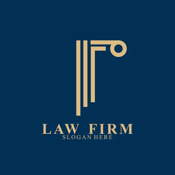 Law Firm Logo Design Ikoon Advocatenkantoor Vector — Stockvector