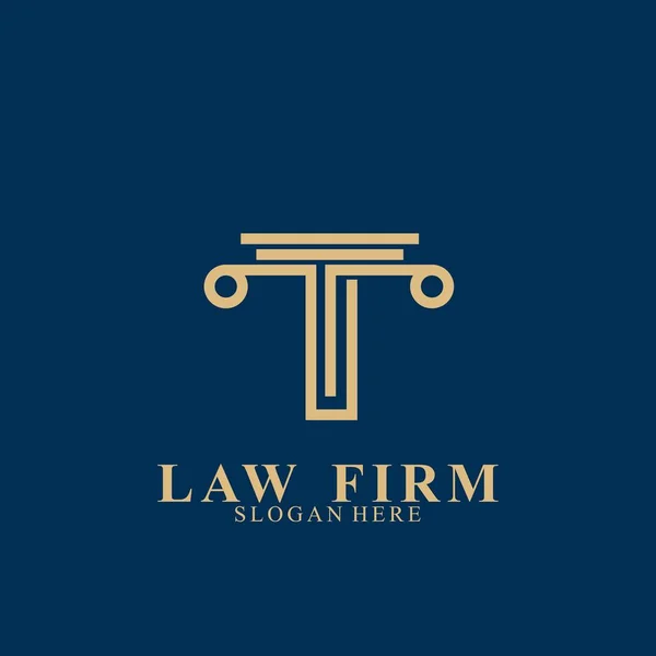 Law Firm Logo Design Ikoon Advocatenkantoor Vector — Stockvector