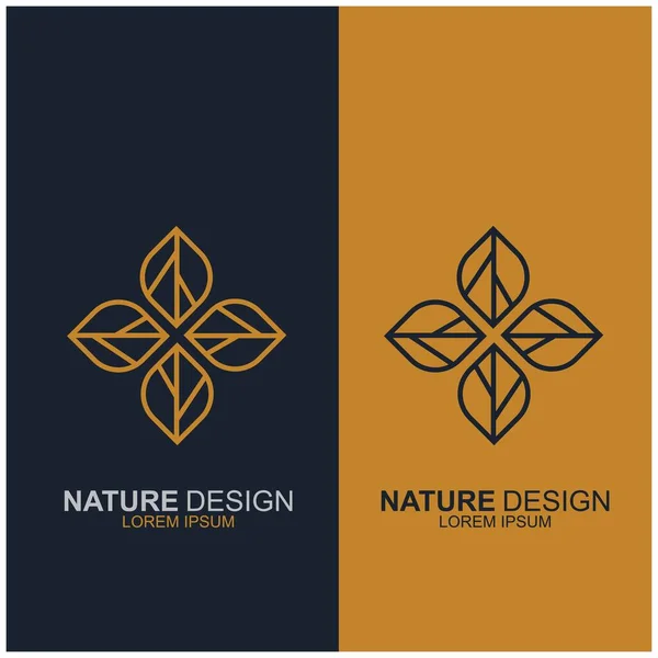 Bladontwerp Logo Template Groene Natuur Icoon Ontwerp Rechtenvrije Stockvectors