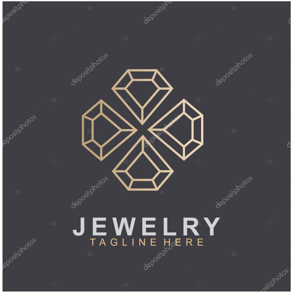 Jewelry logo abstract design with creative design. Diamond icon vector illustration
