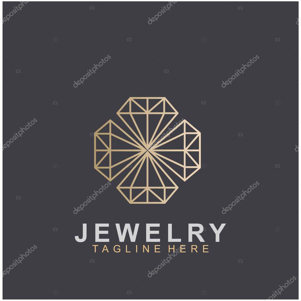 Jewelry logo abstract design with creative design. Diamond icon vector illustration
