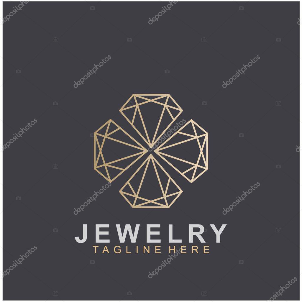 Jewelry logo abstract design with creative design. Diamond icon vector illustration