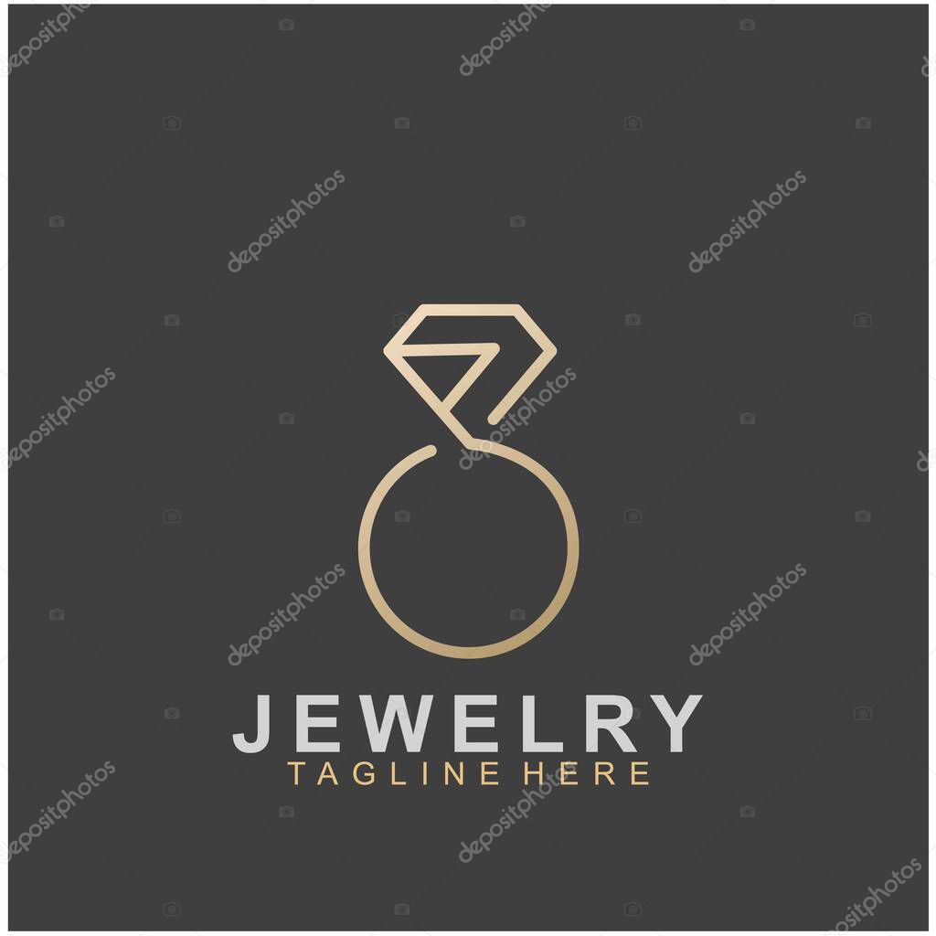 Jewelry logo abstract design with creative design. Diamond icon vector illustration