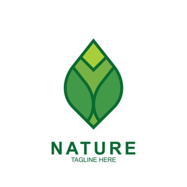 Yaprak tasarım logosu şablonu. Yeşil Doğa Simgesi Tasarımı