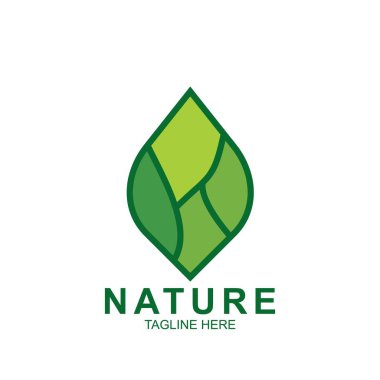 Yaprak tasarım logosu şablonu. Yeşil Doğa Simgesi Tasarımı