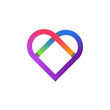 Kalp logosu vektör tasarımı. Sevgililer Günü ve aşk simgesi