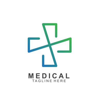 Sağlık logosu tasarımı. Tıbbi Haç logosu.