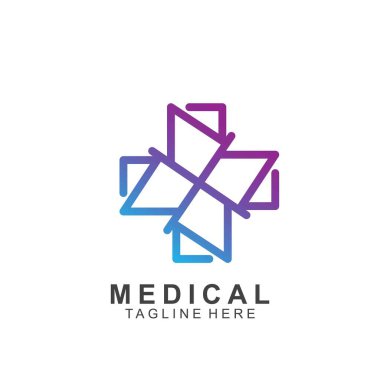 Sağlık logosu tasarımı. Tıbbi Haç logosu.