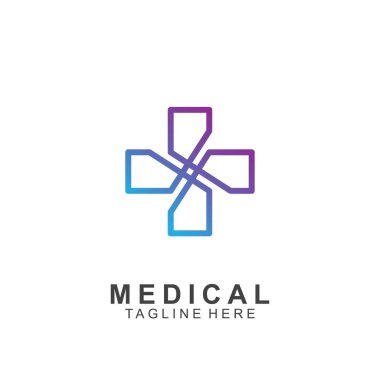 Sağlık logosu tasarımı. Tıbbi Haç logosu.