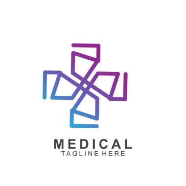 Sağlık logosu tasarımı. Tıbbi Haç logosu.