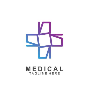 Sağlık logosu tasarımı. Tıbbi Haç logosu.