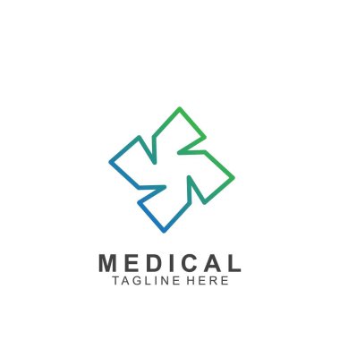 Sağlık logosu tasarımı. Tıbbi Haç logosu.