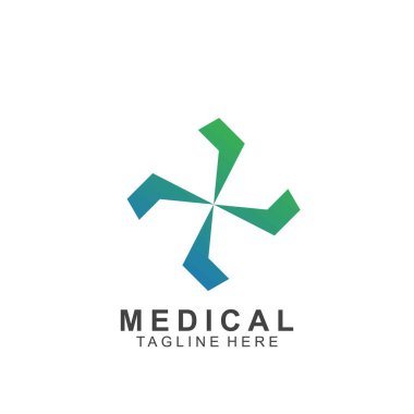 Sağlık logosu tasarımı. Tıbbi Haç logosu.