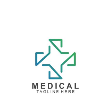 Sağlık logosu tasarımı. Tıbbi Haç logosu.