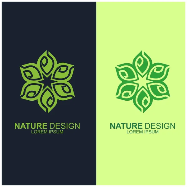 Дизайн Листя Логотипу Шаблон Зеленої Природи Іконок Дизайн — стоковий вектор