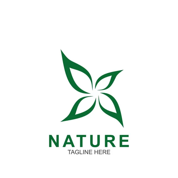 叶型设计标志模板 绿色自然图标设计 — 图库矢量图片