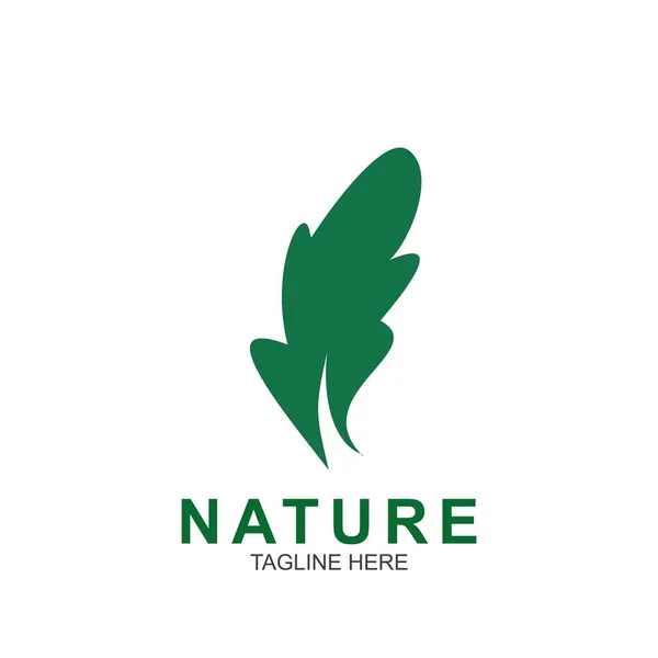 Πρότυπο Λογότυπου Σχεδιασμού Φύλλων Σχεδιασμός Εικονιδίου Πράσινης Φύσης — Διανυσματικό Αρχείο