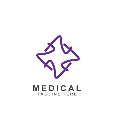 Sağlık logosu tasarımı. Tıbbi Haç logosu.