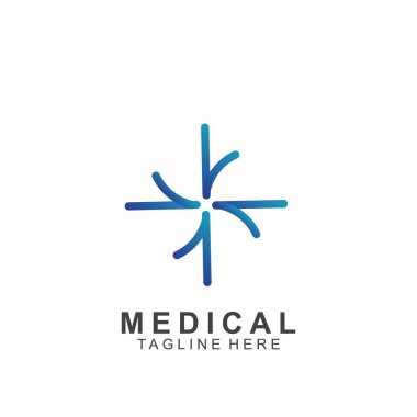 Sağlık logosu tasarımı. Tıbbi Haç logosu.