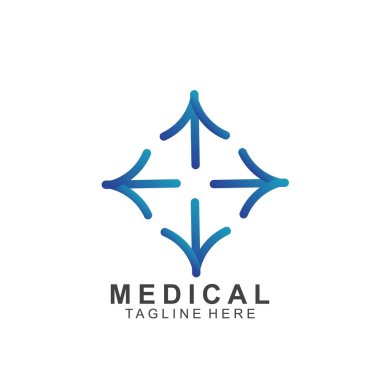 Sağlık logosu tasarımı. Tıbbi Haç logosu.