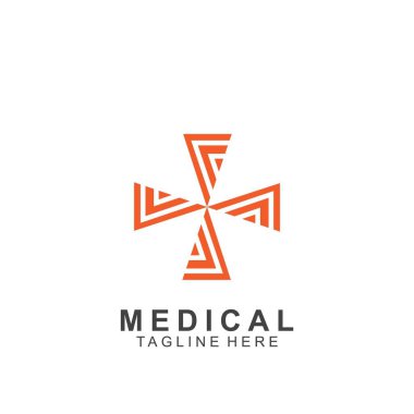 Sağlık logosu tasarımı. Tıbbi Haç logosu.