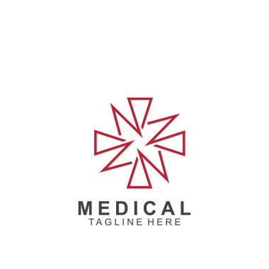 Sağlık logosu tasarımı. Tıbbi Haç logosu.