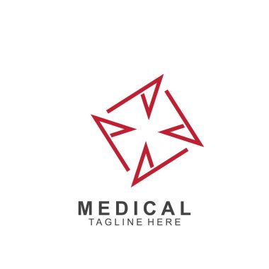 Sağlık logosu tasarımı. Tıbbi Haç logosu.