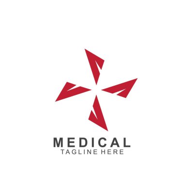 Sağlık logosu tasarımı. Tıbbi Haç logosu.