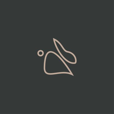 Tavşan logosu tasarımı. Soyut simge tavşan vektör çizimi