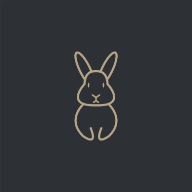 Tavşan logosu tasarımı. Soyut simge tavşan vektör çizimi