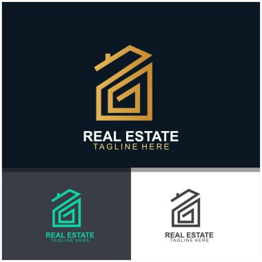 Emlak logosu tasarımı. modern ve zarif stil tasarımı