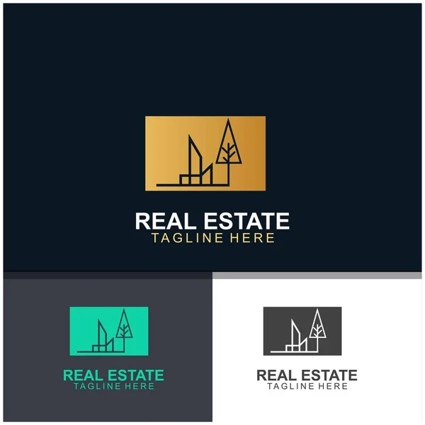 Real Estate Logo Design Modern Elegant Style Design — Stock Vector