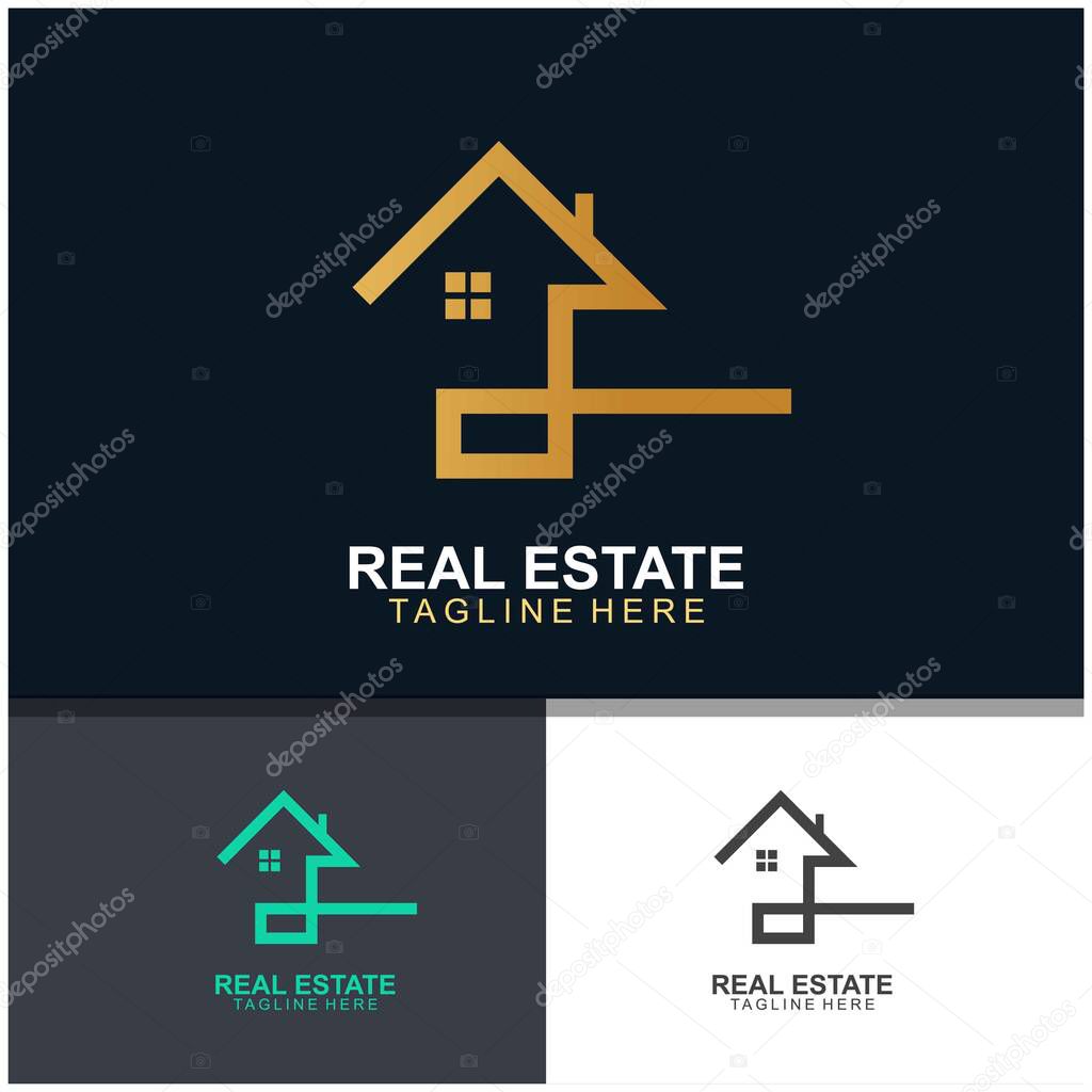 Real estate logo design. modern and elegant style design