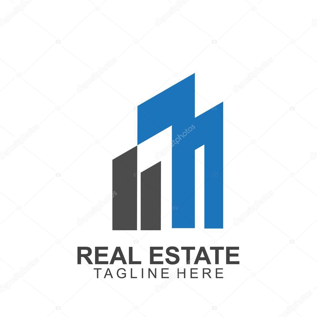 Real estate logo design. modern and elegant style design
