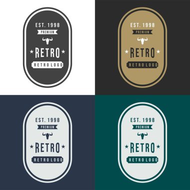 Retro Vintage dizaynı. Vektör tasarım ögeleri, etiketler, rozetler