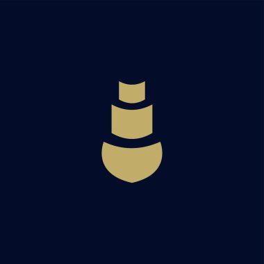 Modern konseptli kaliteli gemi logosu. Gemi simgesi vektör illüstrasyonu