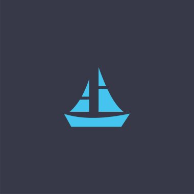 Modern konseptli kaliteli gemi logosu. Gemi simgesi vektör illüstrasyonu