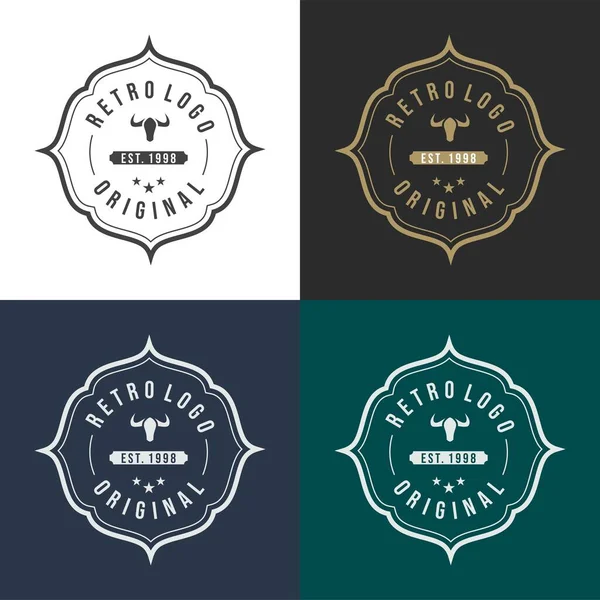 Ensemble Design Vintage Rétro Eléments Design Vectoriel Étiquettes Badges — Image vectorielle