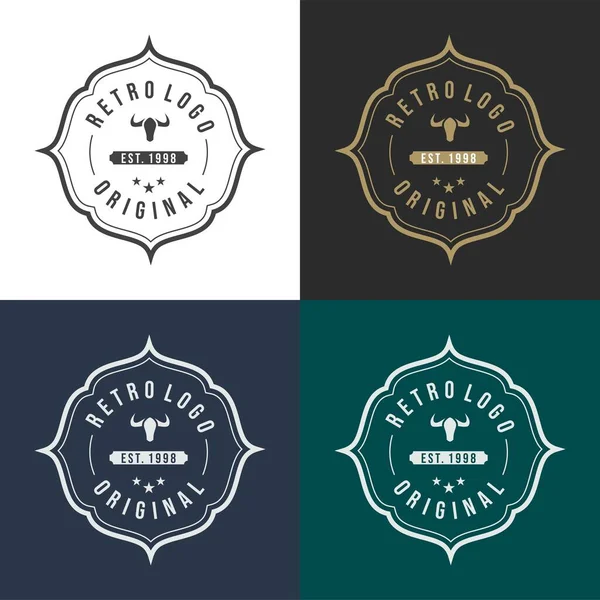 Set Van Retro Vintage Design Vector Design Elementen Etiketten Badges — Stockvector