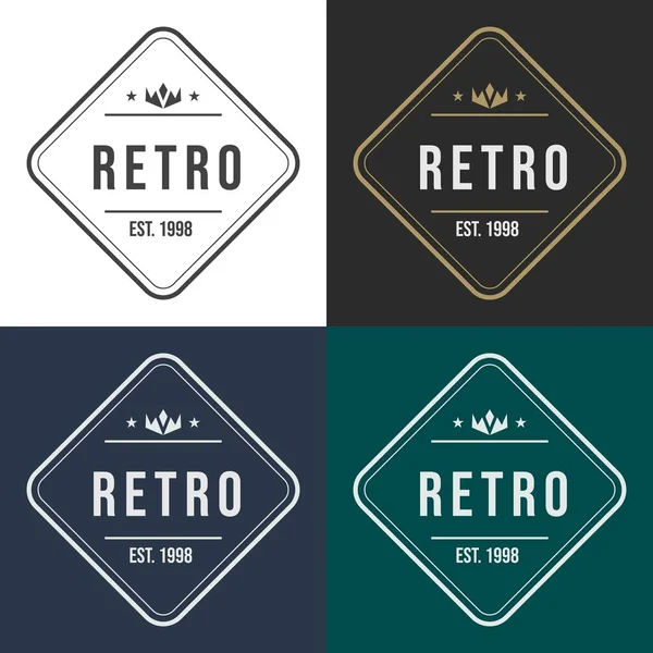 Conjunto Design Retro Vintage Elementos Design Vetorial Rótulos Crachás — Vetor de Stock