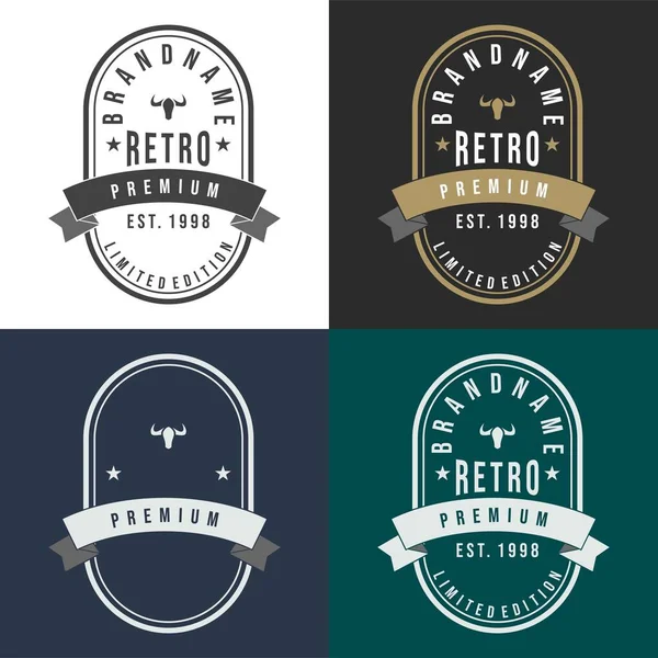 Set Diseño Retro Vintage Elementos Diseño Vectorial Etiquetas Insignias — Vector de stock