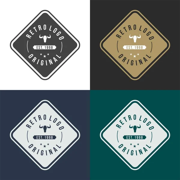 Set Van Retro Vintage Design Vector Design Elementen Etiketten Badges — Stockvector