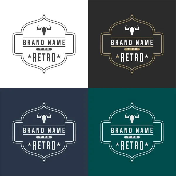Set Retro Vintage Design Vector Design Elements Labels Badges — Stock Vector