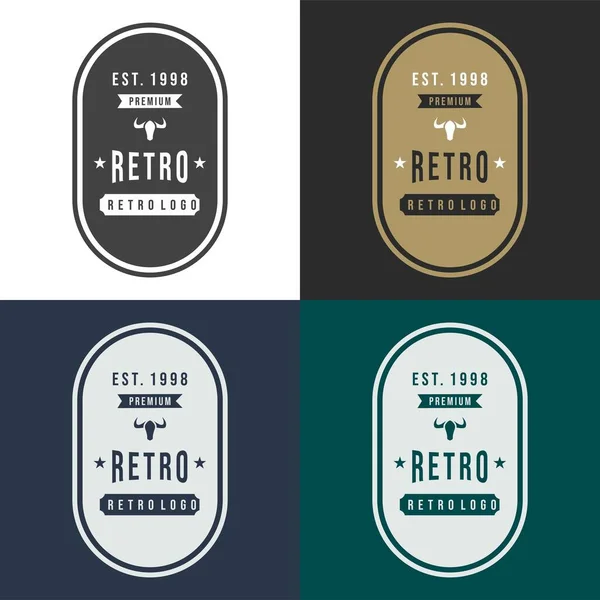 Set Retro Vintage Design Vektor Designelemente Etiketten Abzeichen — Stockvektor