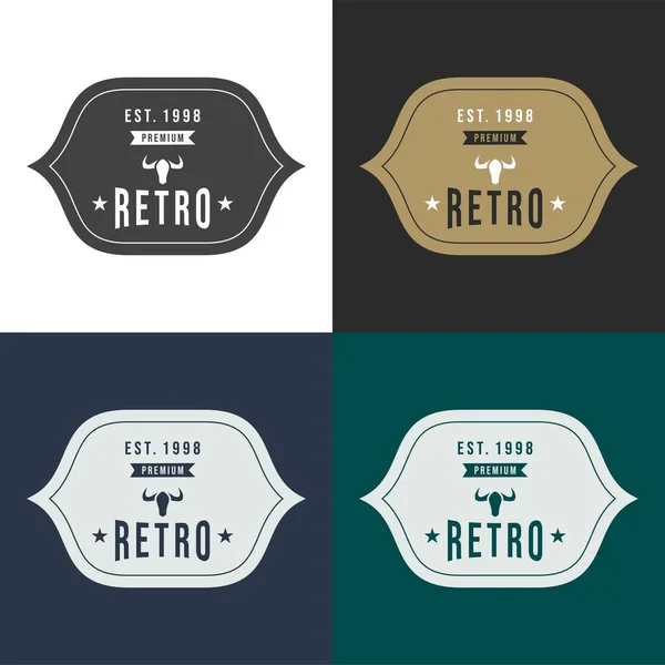 Set Retro Vintage Design Vektor Designelemente Etiketten Abzeichen — Stockvektor