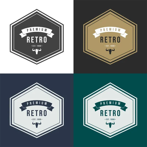 Ensemble Design Vintage Rétro Eléments Design Vectoriel Étiquettes Badges — Image vectorielle