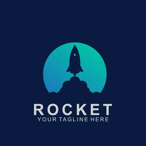 Modern konseptli roket logosu tasarımı. Simge roket çizimi